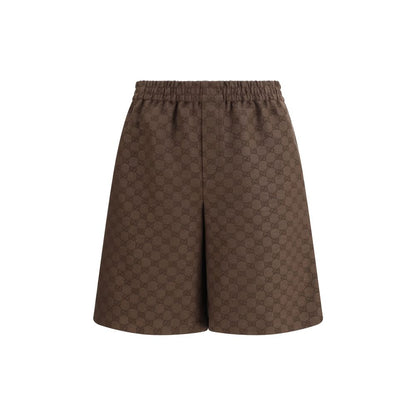 Gucci Brown Linen Bermuda Shorts