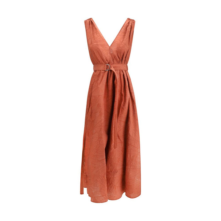 Vestido informal de algodón multicolor Brunello Cucinelli
