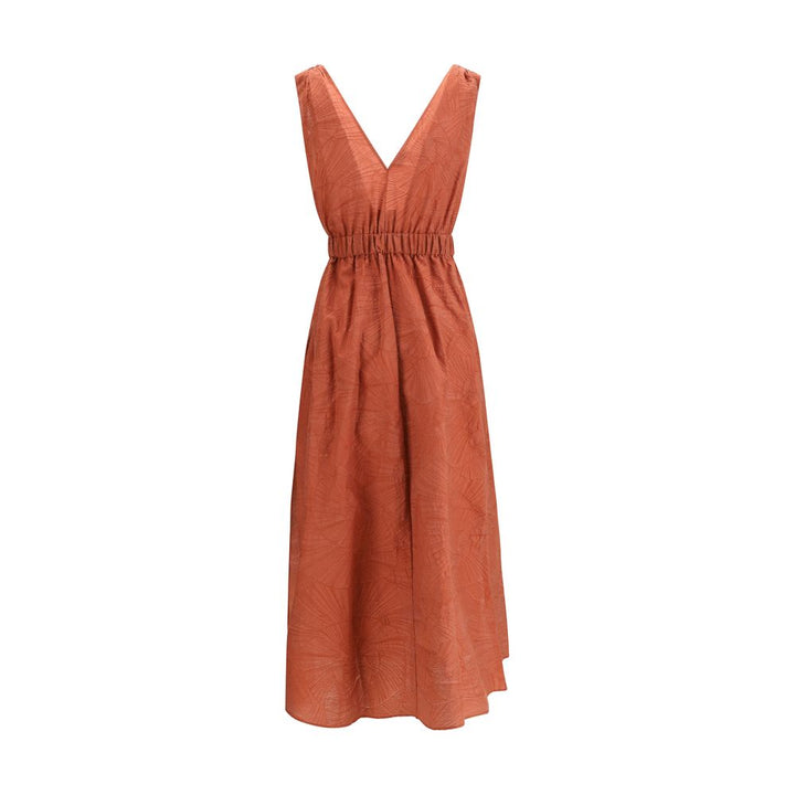 Vestido informal de algodón multicolor Brunello Cucinelli