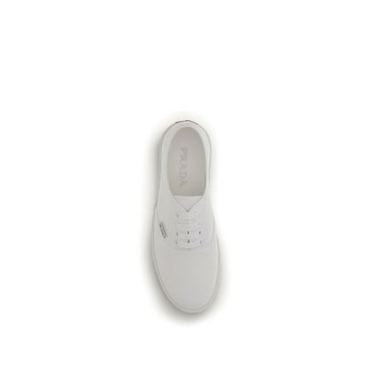 Baskets basses Prada en coton blanc