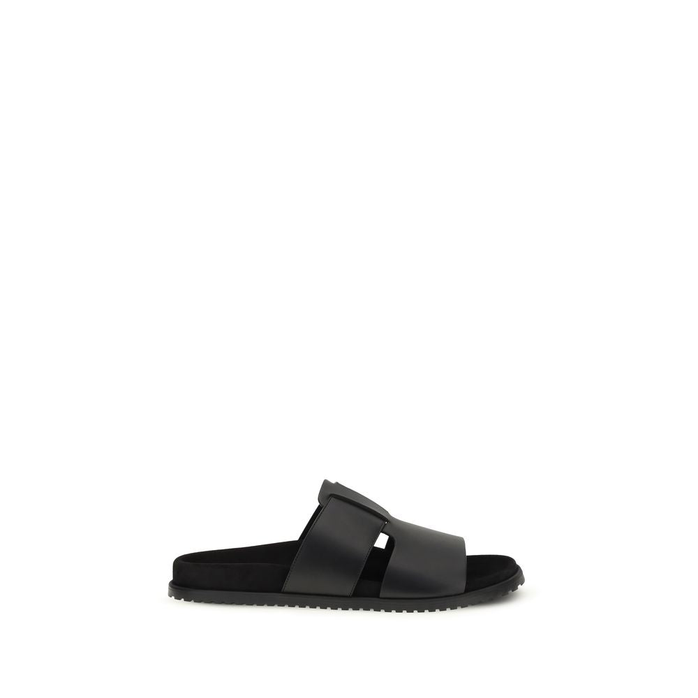 Sandalias Dolce & Gabbana de piel de becerro negra Bos Taurus