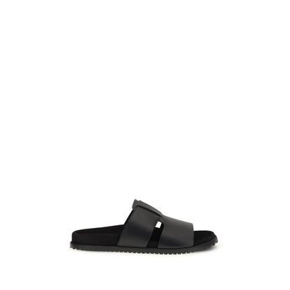 Sandalias Dolce & Gabbana de piel de becerro negra Bos Taurus