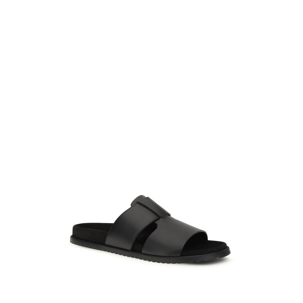 Sandalias Dolce & Gabbana de piel de becerro negra Bos Taurus
