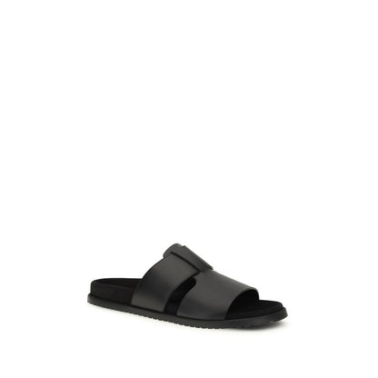 Sandalias Dolce & Gabbana de piel de becerro negra Bos Taurus