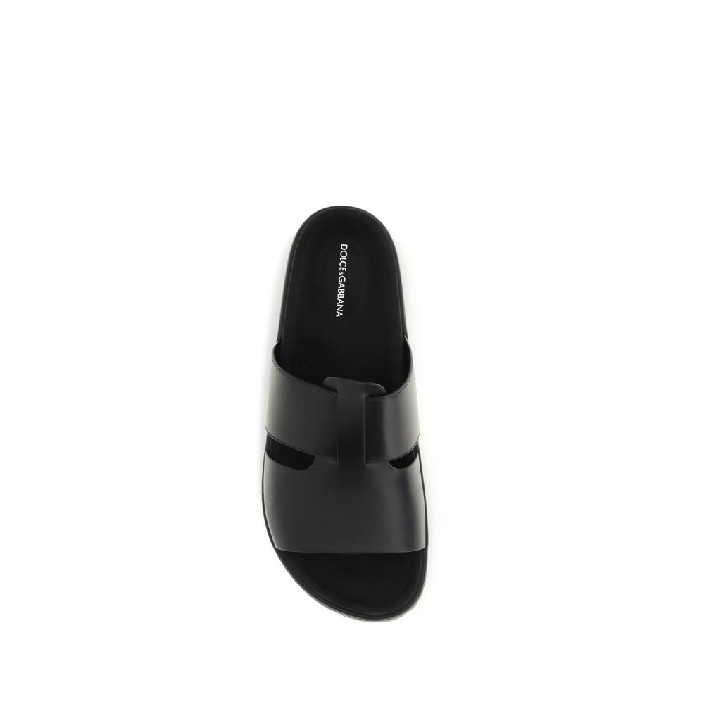 Sandalias Dolce & Gabbana de piel de becerro negra Bos Taurus