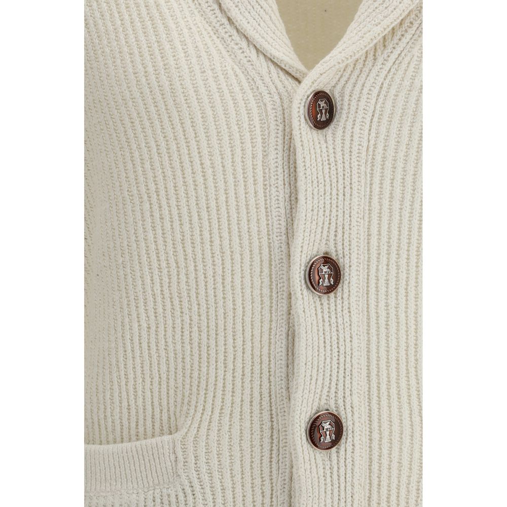 Cárdigan Brunello Cucinelli de algodón beige