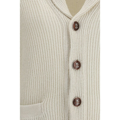 Cárdigan Brunello Cucinelli de algodón beige