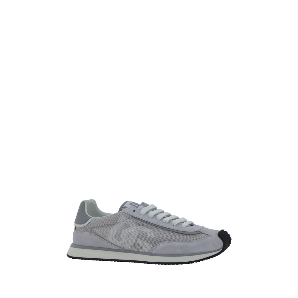 Dolce & Gabbana Gray Fabric Athletic Sneakers