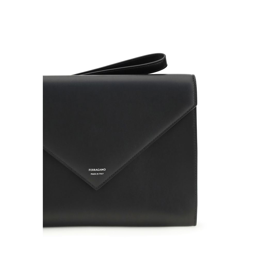 Portefeuille Ferragamo en cuir de veau noir Bos Taurus