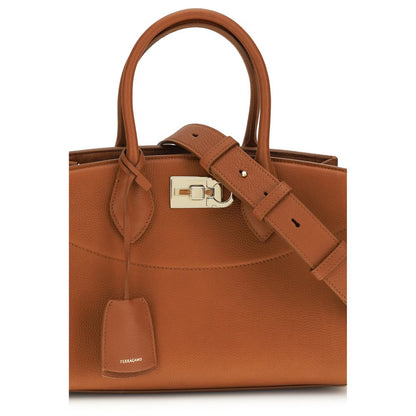 Sac à main Ferragamo en cuir de veau brun Bos Taurus
