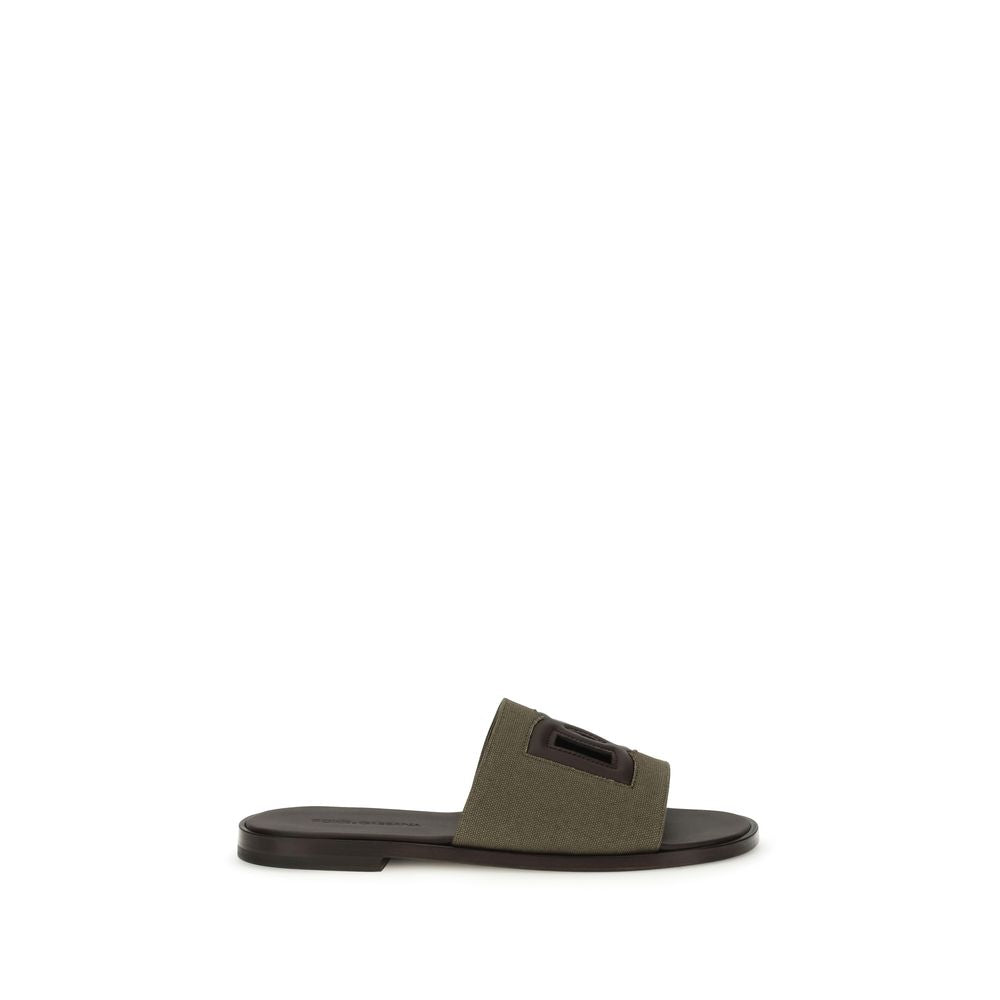 Sandalias planas bicolor de algodón Dolce & Gabbana