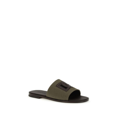 Sandalias planas bicolor de algodón Dolce & Gabbana