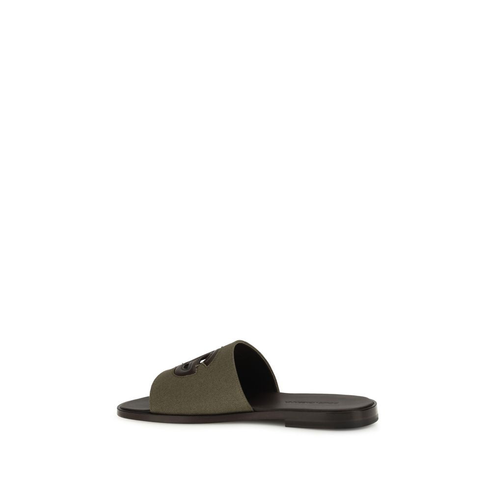 Sandalias planas bicolor de algodón Dolce & Gabbana