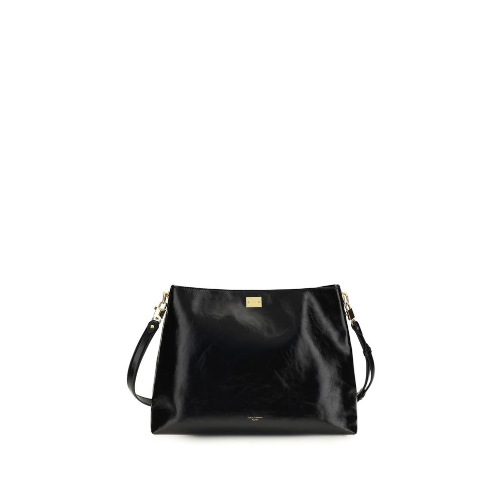 Bolso de Hombro de Piel de Becerro Negra Bos Taurus Dolce & Gabbana