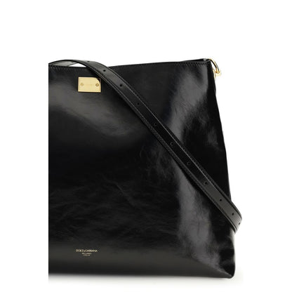 Bolso de Hombro de Piel de Becerro Negra Bos Taurus Dolce & Gabbana