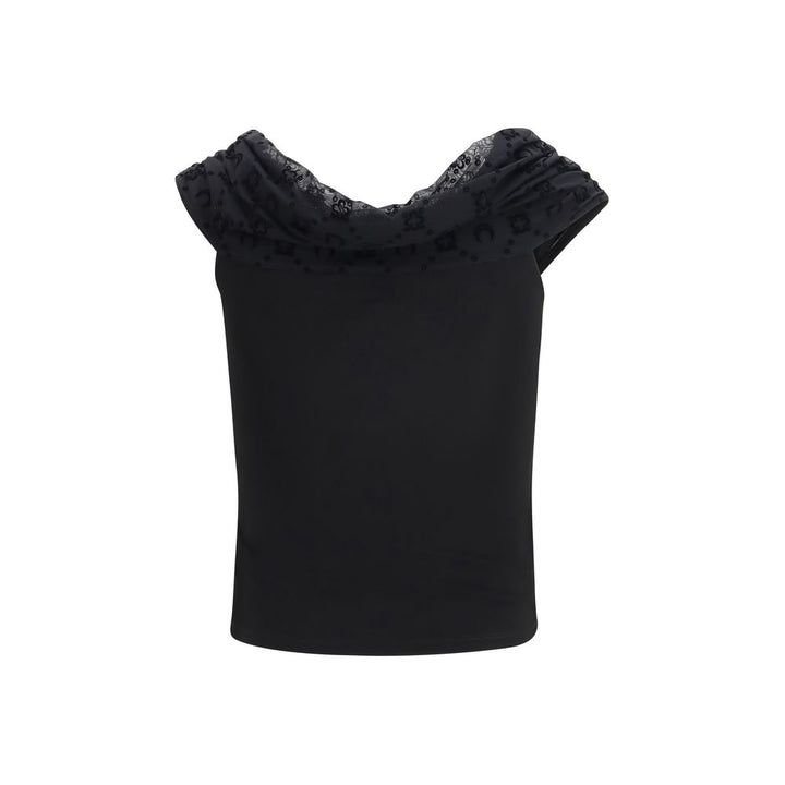 Marine Serre Black Viscose Shirt