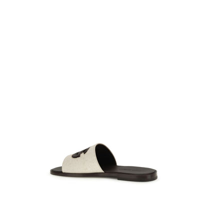 Sandalias planas Dolce & Gabbana de piel de becerro beige Bos Taurus