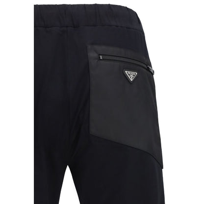 Pantalones deportivos negros de nailon de Prada