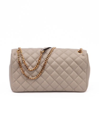 Bolso con correa de hombro de cuero acolchado color visón de Versace