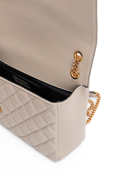 Bolso con correa de hombro de cuero acolchado color visón de Versace