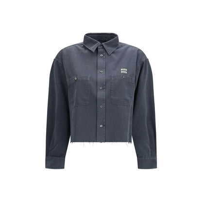 Miu Miu Gray Cotton Dress Shirt