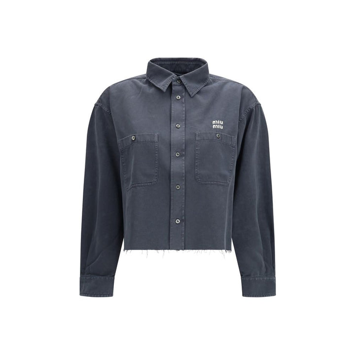 Miu Miu Gray Cotton Dress Shirt