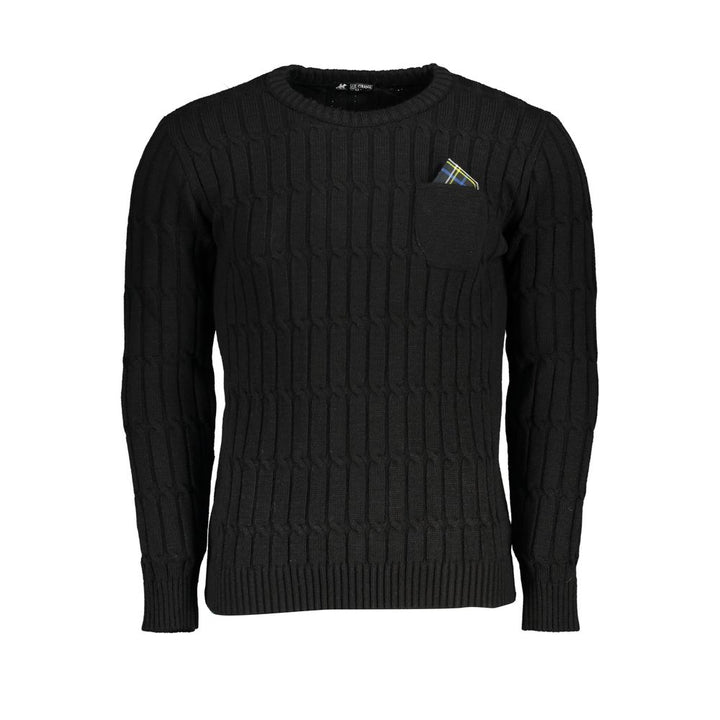 U.S. Grand Black Acrylic Men Sweater