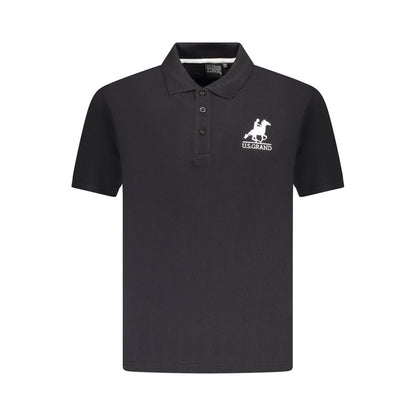 U.S. Grand Black Cotton Men Polo