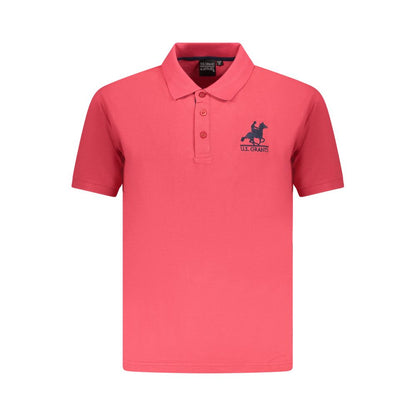 U.S. Grand Red Cotton Men Polo Shirt