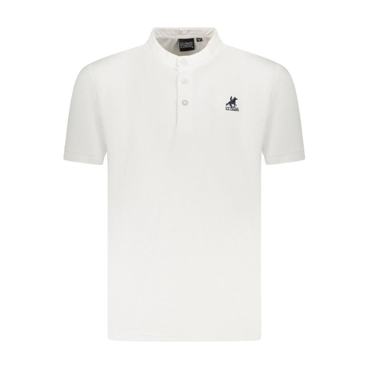 U.S. Grand White Cotton Men's Polo Shirt
