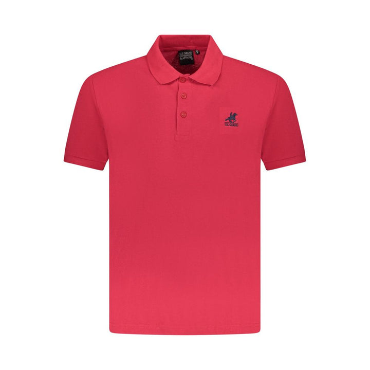 U.S. Grand Red Cotton Men Polo Shirt