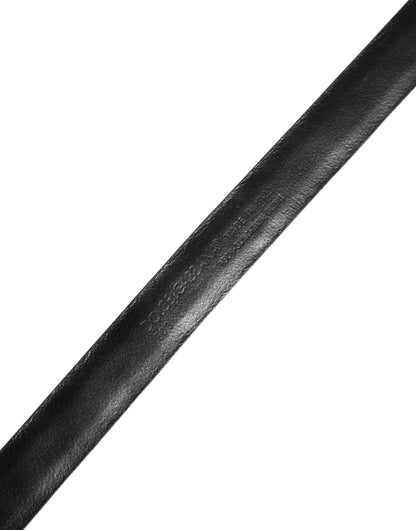 Cinturón Dolce & Gabbana de cuero marrón con hebilla de metal plateado