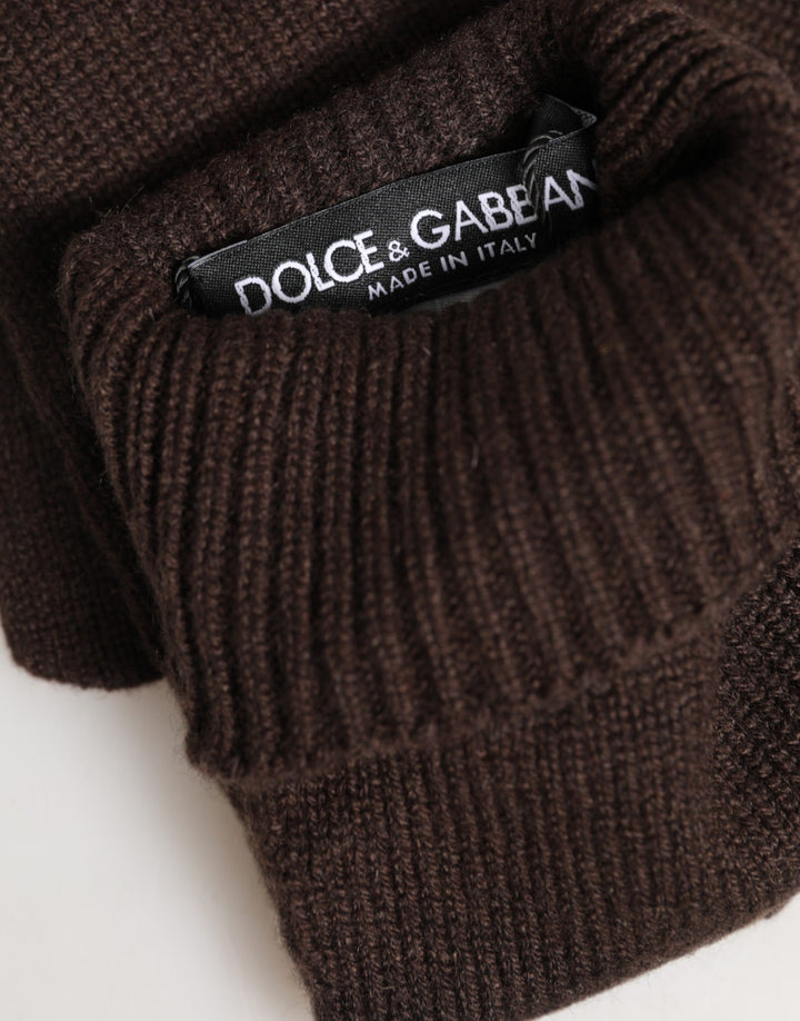 Dolce & Gabbana Mitaines en cachemire marron à hauteur du coude