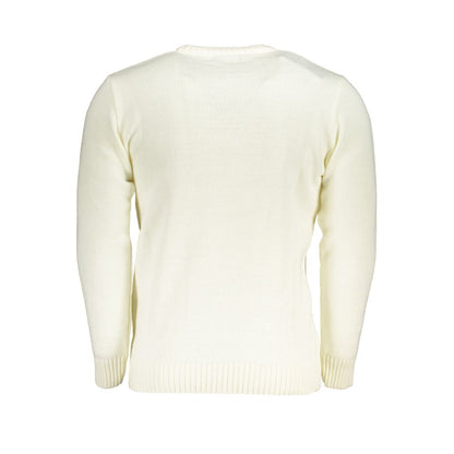 U.S. Grand White Acrylic Men Sweater
