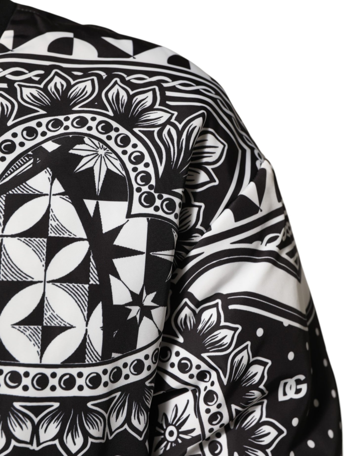 Chaqueta bomber Dolce & Gabbana para hombre, con estampado de pañuelo en blanco y negro