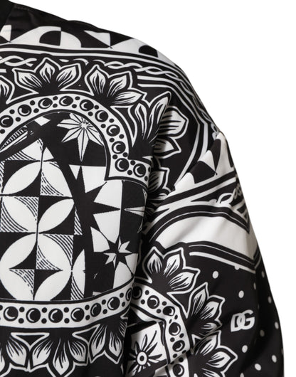 Chaqueta bomber Dolce & Gabbana para hombre, con estampado de pañuelo en blanco y negro
