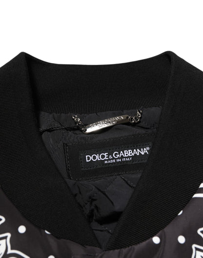 Chaqueta bomber Dolce & Gabbana para hombre, con estampado de pañuelo en blanco y negro