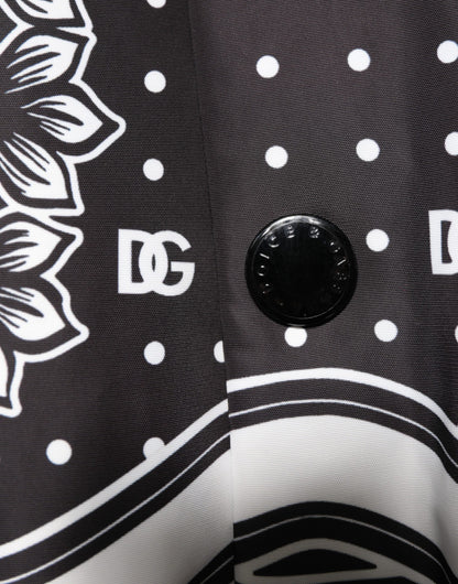 Chaqueta bomber Dolce & Gabbana para hombre, con estampado de pañuelo en blanco y negro