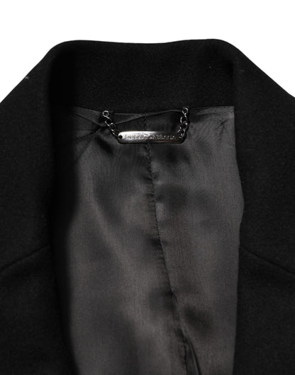 Veste blazer Dolce & Gabbana noire à un bouton avec écusson héraldique