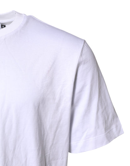 Dolce & Gabbana White Cotton DG Logo Embroidery Men  T-shirt