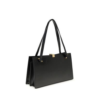Versace Black Calf Leather Bos Taurus Shoulder Bag