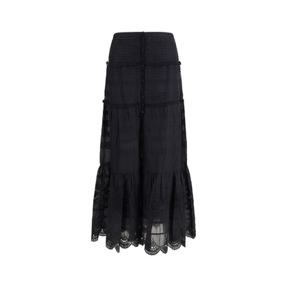 Isabel Marant Étoile Black Viscose Long Skirt
