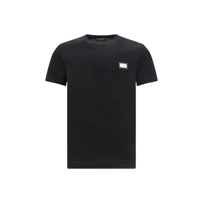 Camiseta de algodón negra Dolce & Gabbana
