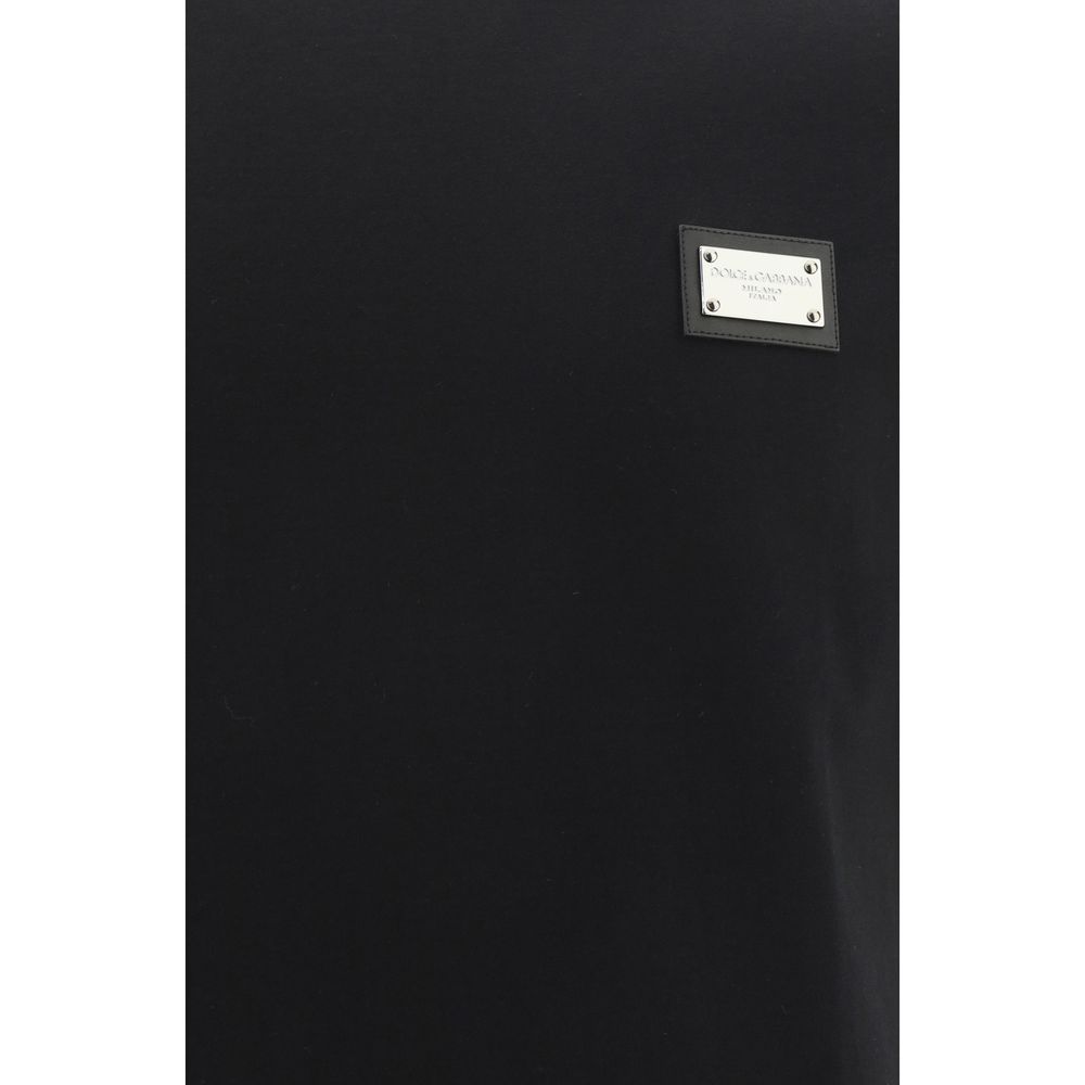 Camiseta de algodón negra Dolce & Gabbana