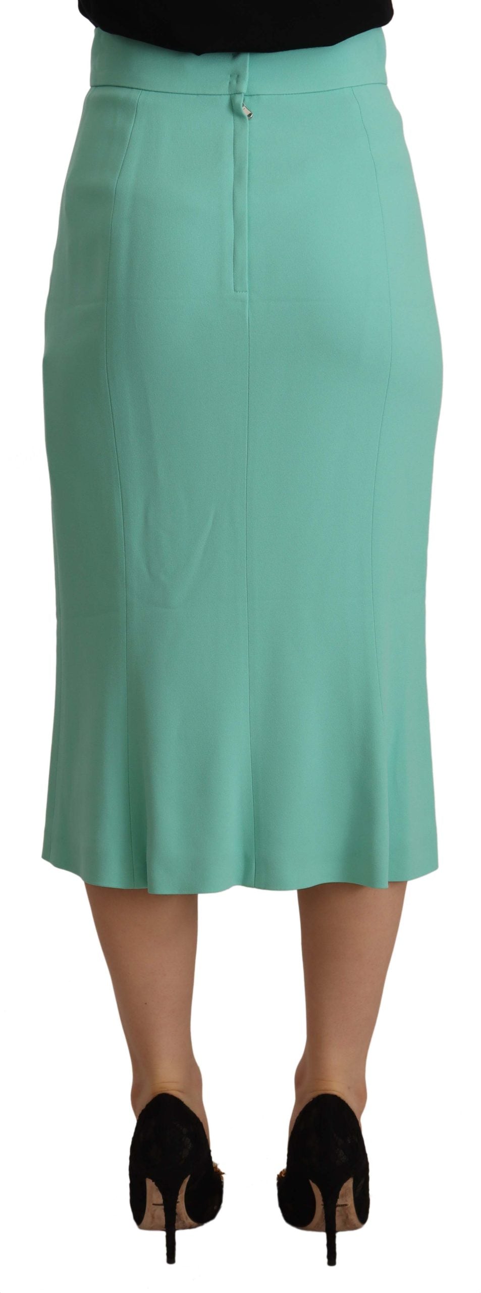 Falda midi Dolce & Gabbana de viscosa verde menta con corte lápiz
