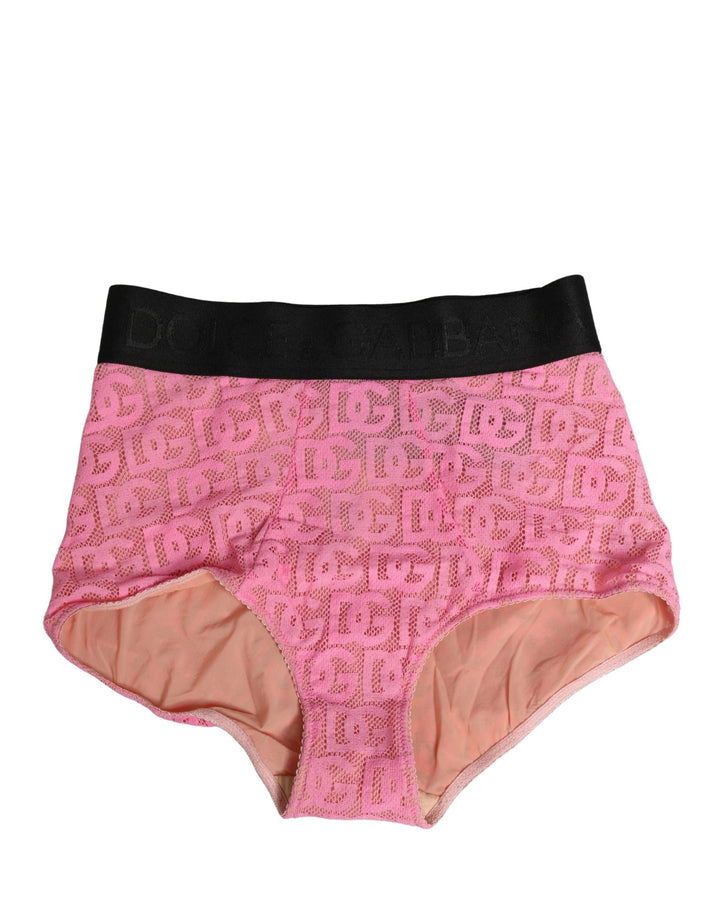 Ropa interior de faja de tiro alto de algodón rosa con el logo DG de Dolce & Gabbana