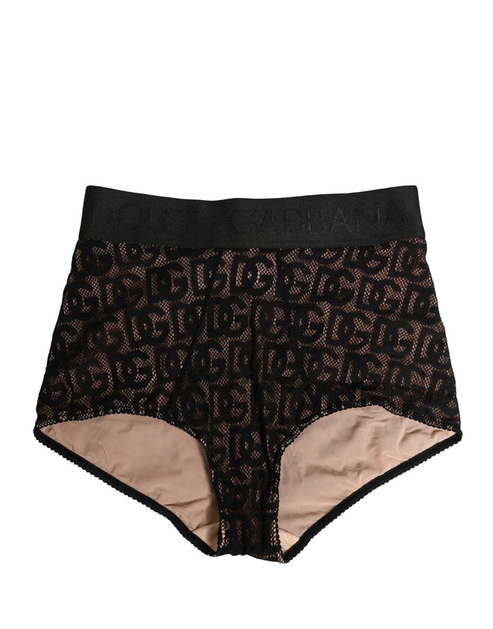 Faja de tiro alto Dolce & Gabbana de algodón negro con logo DG