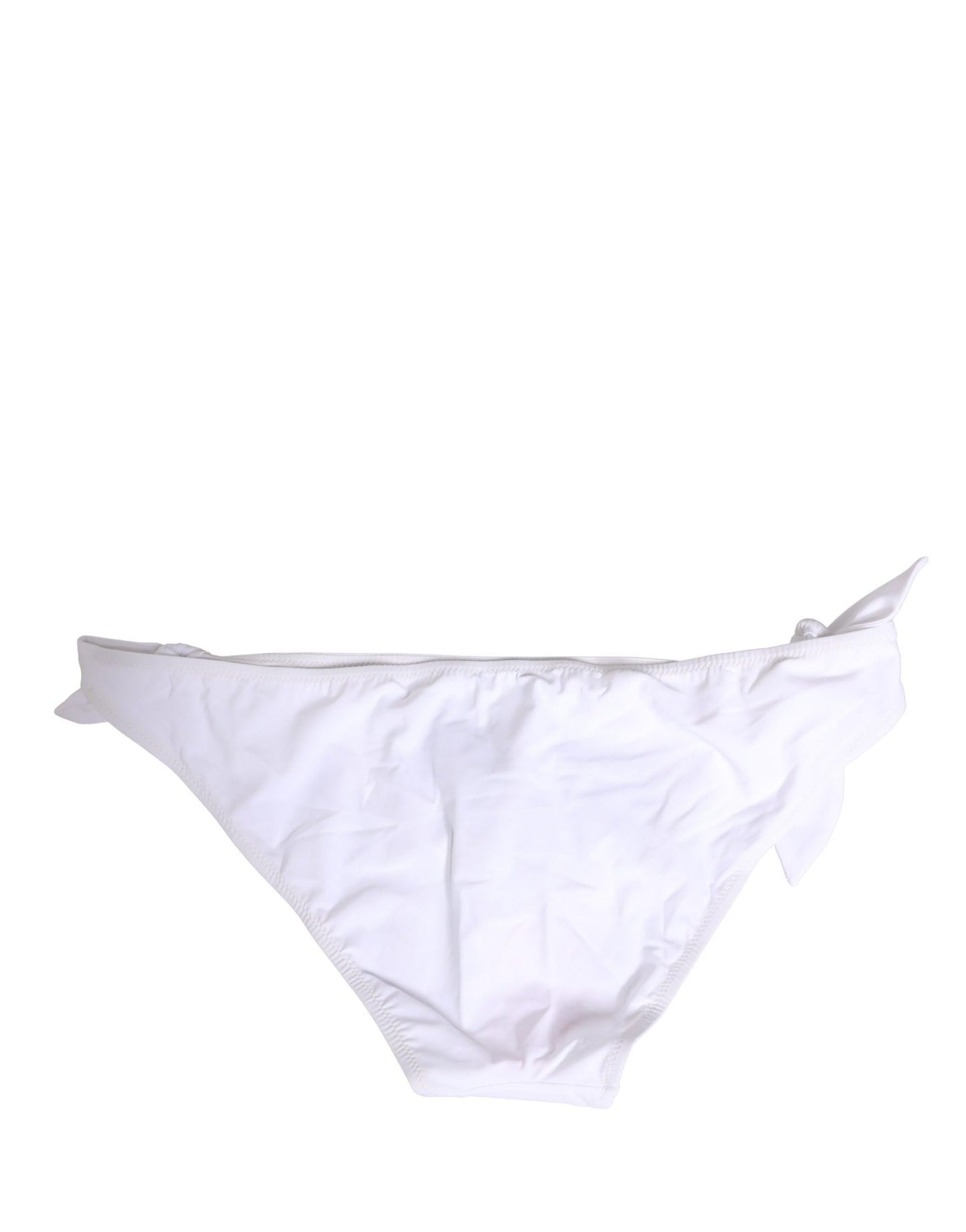 Bas de bikini Dolce & Gabbana en nylon blanc avec plaque logo DG