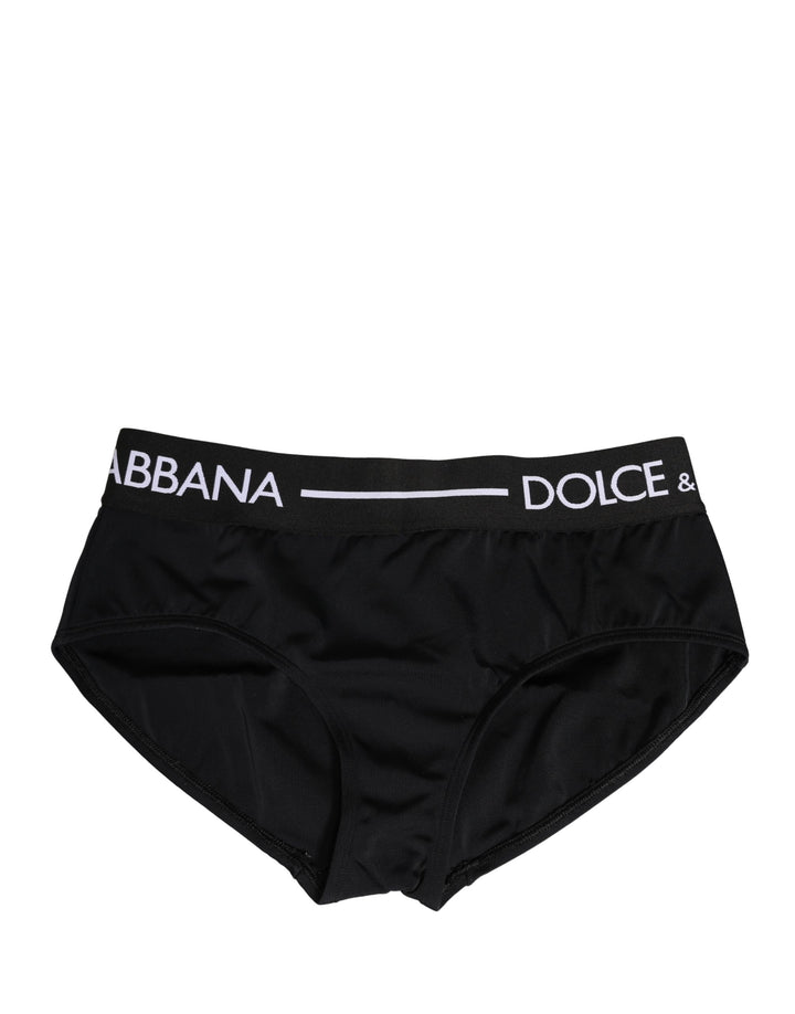 Bragas Culotte Elásticas de Nailon Negras Dolce & Gabbana