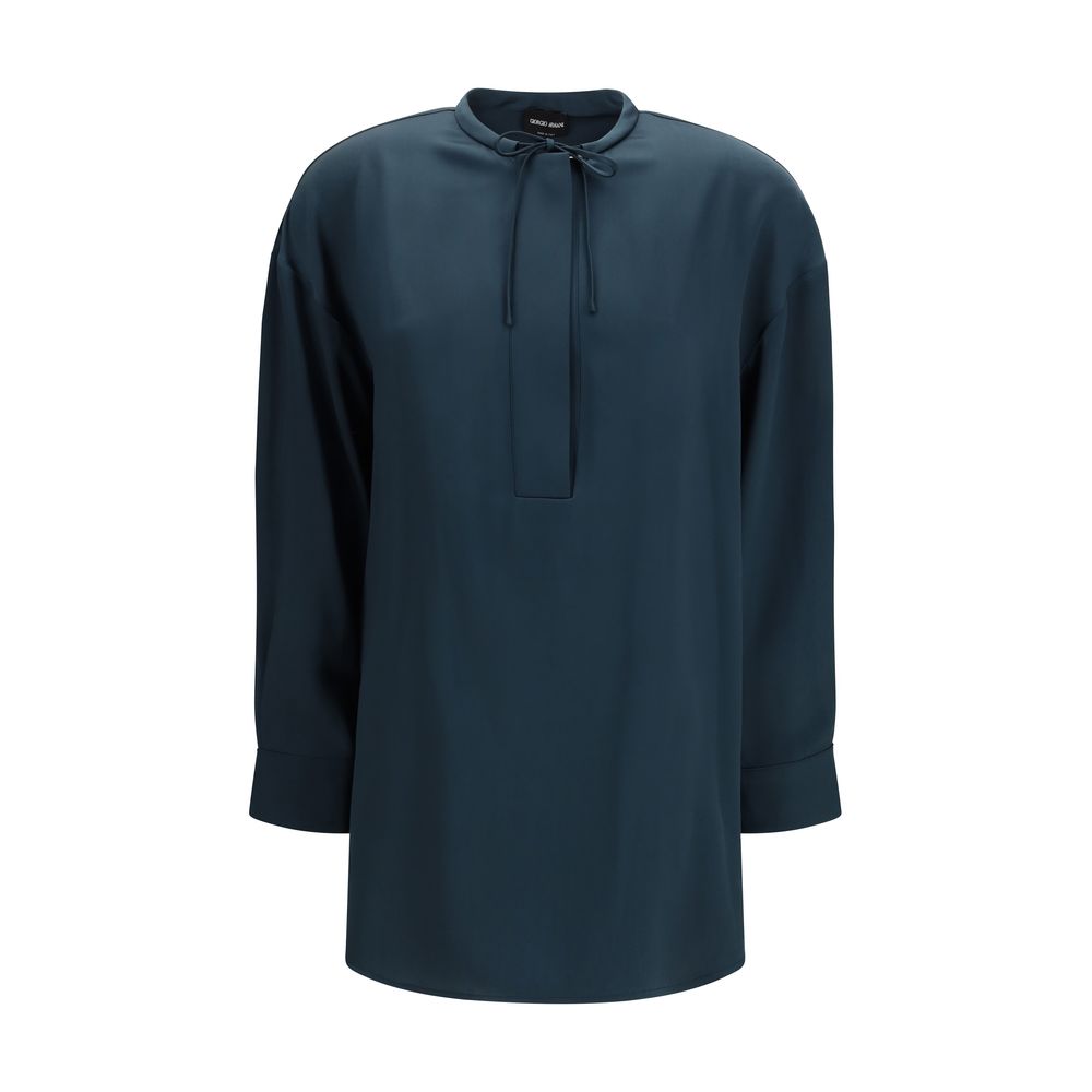 Blusa Giorgio Armani de seda azul